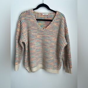 Timing Womens Multicolor Oversized Pull Over Sweater M